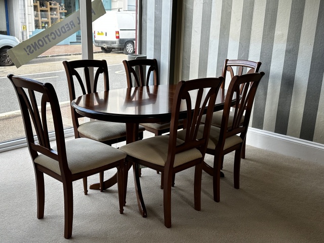 Ex Showhouse  Morris of Glasgow Dining Table and 6 Chairs Marked