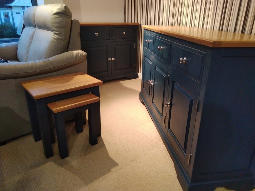 Navy Blue and Oak Dining Range