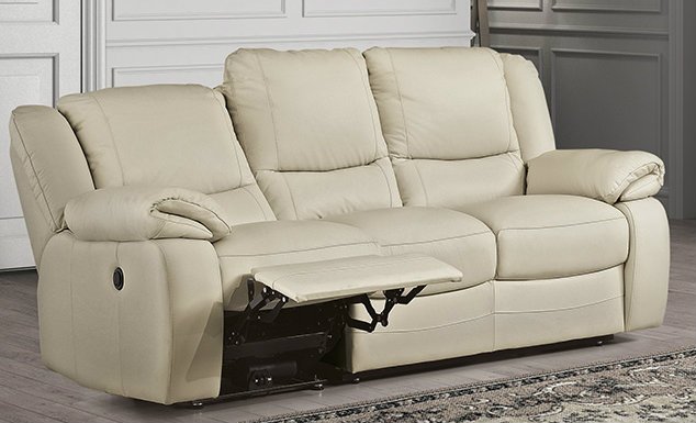 3 Seater Leather Electric Recliner Sofa, Leather 3 Seater Recliner Sofa