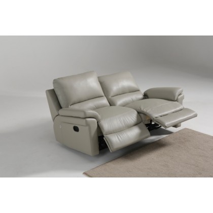 Charltons Upholstery Collection, Amalfi Brown Leather Power Motion Reclining Sofa