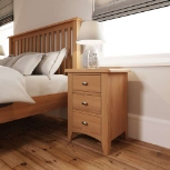 Galmpton 3 Drawer Bedside Chest in Light Oak Finish