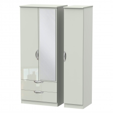 Derwent Standard 2 Drawer Mirrored Triple Robe