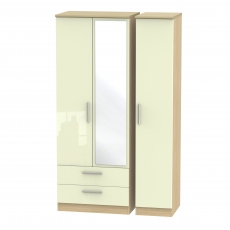 Mayfair Tall Triple 2 Drawer Mirror Wardrobe