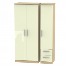 Mayfair Triple Plain + Drawer Wardrobe