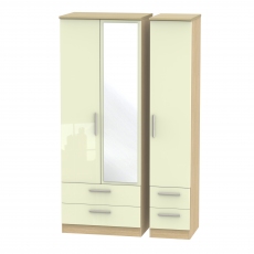 Mayfair Tall Triple 2 Drawer Mirror + Drawer Wardrobe