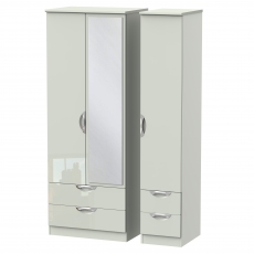 Derwent Tall 4 Drawer Mirrored Triple Robe