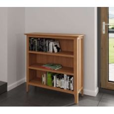 Newton Oak Finish Small Wide Bookcase