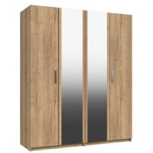 Waterfall 4 Door Mirrored Wardrobe