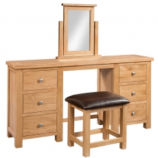 Rutland Double Pedestal Dressing Table and Stool Set