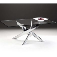 Athena Glass Coffee Table with Chrome Base