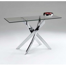 Athena Glass Console Table with Chrome Base