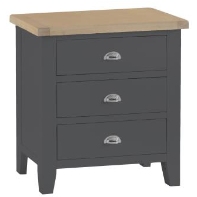 Topsham 3 Drawer Chest - Charcoal