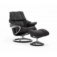 Stressless Reno Signature Base Medium Recliner Chair With Footstool