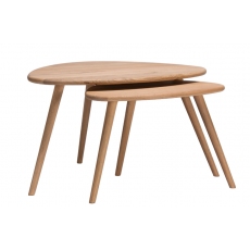 Evergreen Solid Oak Nest of 2 Tables