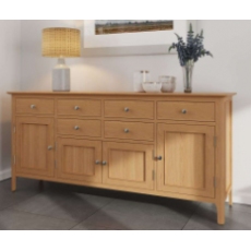 Newton Oak Finish 4 Drawer Sideboard