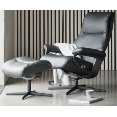 Stressless View Medium Chair & Footstool - Cross Base