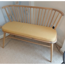 Evergreen Solid Oak Bench with Sunflower Seat Pad