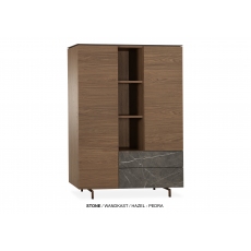 Sloane Display Cabinet with Pedtra Stone Drawers