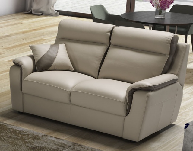 Rimini 2 Seater Sofa In Leather, Modern Leather Recliner Sofas Uk