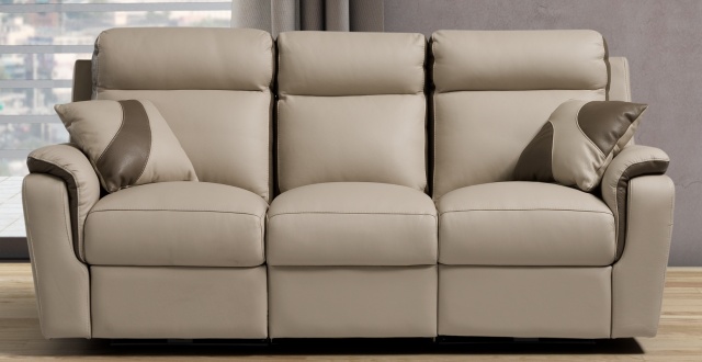 Rimini 3 Seater Sofa In Leather, Modern Leather Recliner Sofa Uk