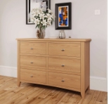 Galmpton 6 Drawer Chest in Light Oak Finish