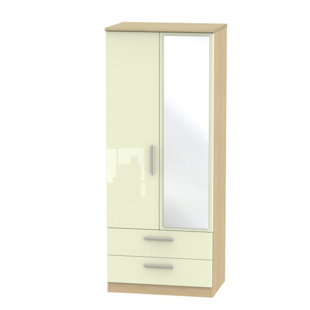 Mayfair 2ft 6'' 2 Drawer Mirror Wardrobe