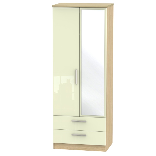 Mayfair Tall 2ft 6'' 2 Drawer Mirror Wardrobe