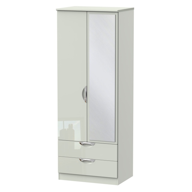 Derwent Tall 2 Drawer Mirrored Robe