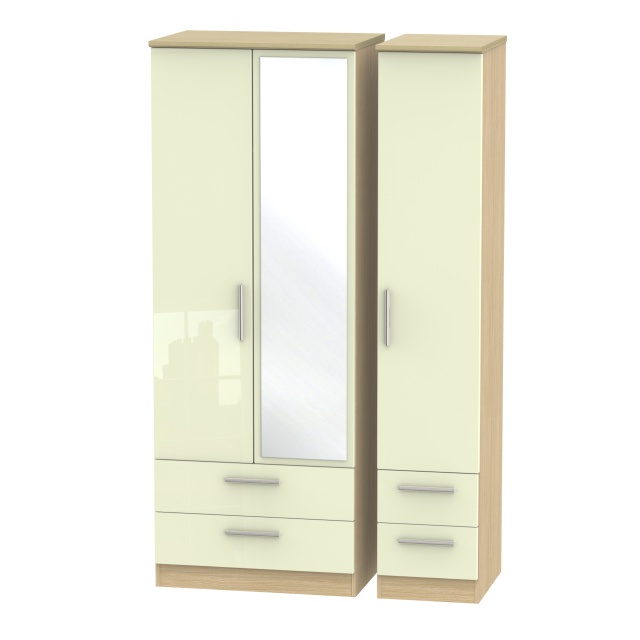 Mayfair Tall Triple 2 Drawer Mirror + Drawer Wardrobe