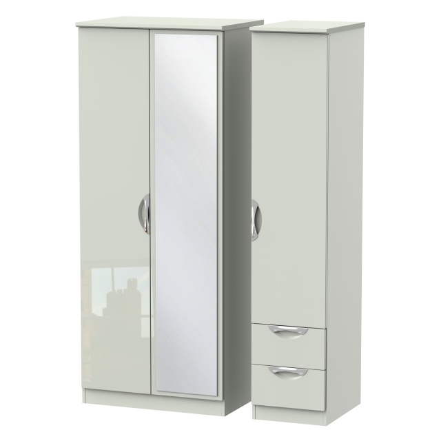 Derwent Standard 2 Drawer Mirrored Triple Robe