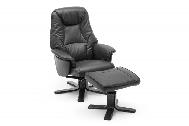 Copenhagen Manual Recliner Chair in Fabric and Leather