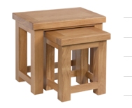 Contemporary Oak Nest of 2 Tables