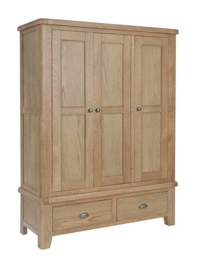 Paris 3 Door Wardrobe in Oak Finish