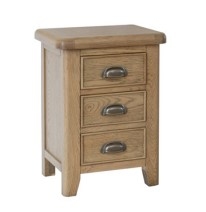 Paris 3 Drawer Bedside Cabinet in Oak Finish