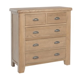 Paris 2 over 3 Chest in Oak Finish