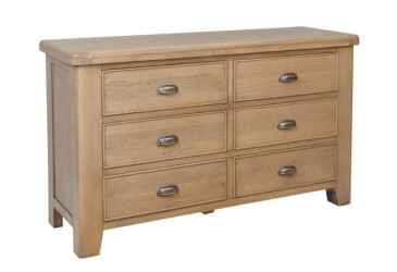 Paris 6 Drawer Chest in Oak Finish