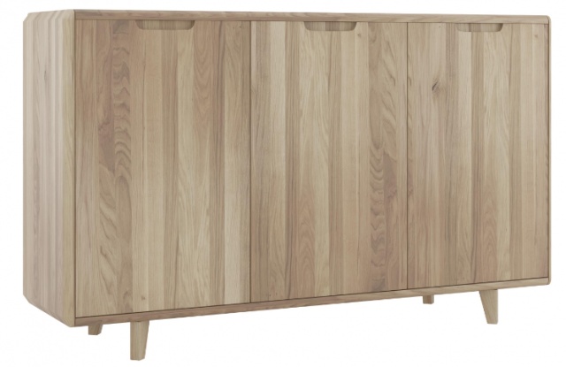 Evergreen Solid Oak 3 Door Sideboard