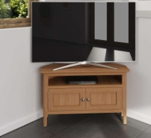 Newton Oak Finish Corner TV Cabinet