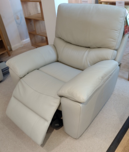 Grosvenor Promotion - Power Recliner Arm Chair in CAT15 Stone Leather