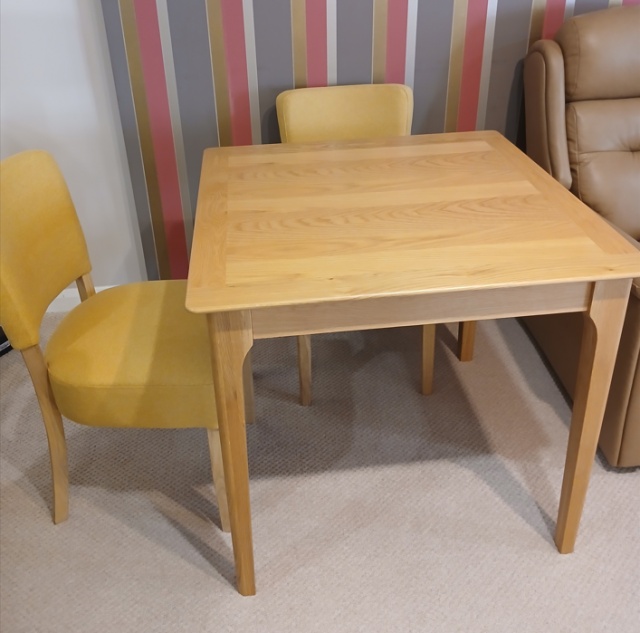 Dining Set - Newton Square Dining Table with 2 Evergreen Upholstered Chairs