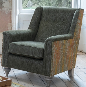 Alstons Darwin Accent Chair with Two Tone Fabric Choice