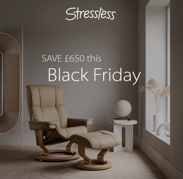 Stressless Mayfair Chair & Stool with Classic Base Black Friday Promotion