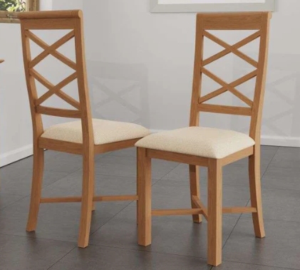 Newton Oak Finish Cross Back Dining Chair