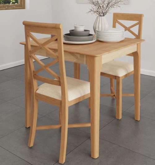 Newton Oak Finish Small Fixed Top Square Dining Table