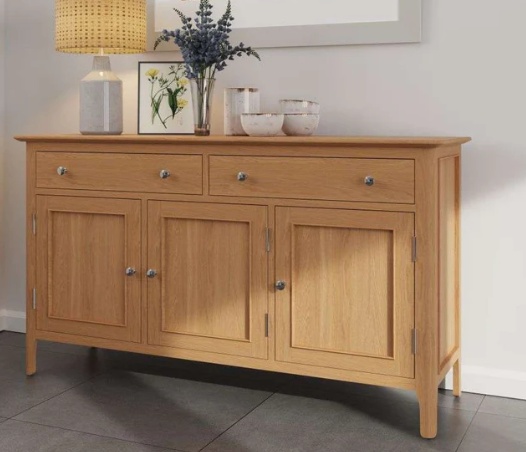 Newton Oak Finish 3 Door Sideboard