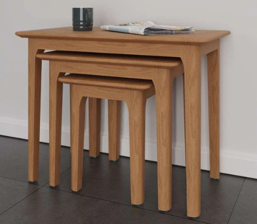 Newton Oak Finish Nest of 3 Tables
