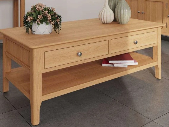 Newton Oak Finish Large Coffee Table