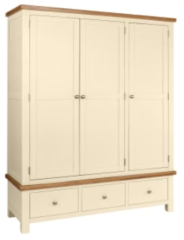 Rutland Painted Triple Robe with 3 Drawers