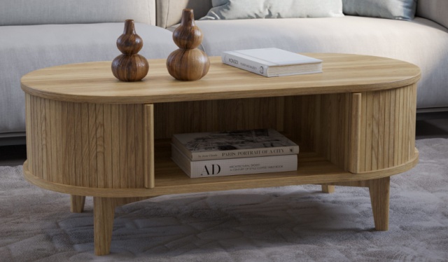 Nevada Coffee Table with Storage - Available in Ash or Walnut