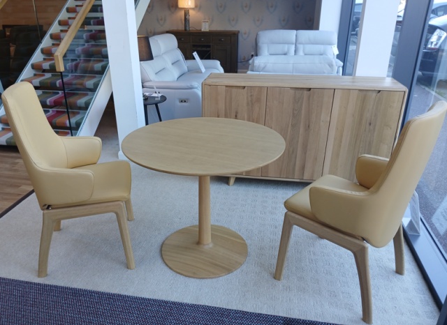 Dining Set comprising of Ercol Siena Breakfast Table and two Stressless Vanilla High Back Chairs